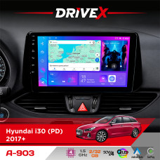 Штатна магнітола для Hyundai i30 (PD) 2017+ DriveX A-903 QLED 9" Android 4-ядерний 2+32Гб 4x50W(TDA7851) бездротовий CarPlay та AndroidAuto