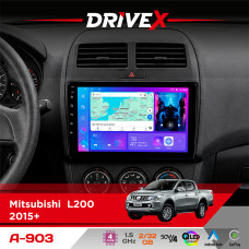 Штатна магнітола для Mitsubishi L200 2015+ DriveX A-903 QLED 9" Android 4-ядерний 2+32Гб 4x50W(TDA7851) бездротовий CarPlay та AndroidAuto