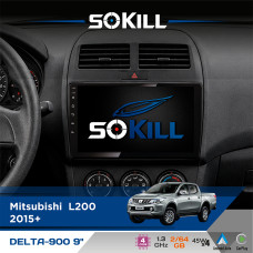 Штатна магнітола для Mitsubishi Pajero Sport 2015-2019 SoKill DELTA-900 9" Android 4-ядерний 2+64Гб 4x45W бездротовий CarPlay та AndroidAuto