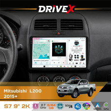 Штатна магнітола для Mitsubishi L200 2015+ DriveX S7 2K QLED 9" Android 8-ядерний 2.7ГГц 6x64Гб SIM-картка 3G/4G AK7808 AB 4x50W DSP AK7739 VELVET бездротовий CarPlay та AndroidAuto