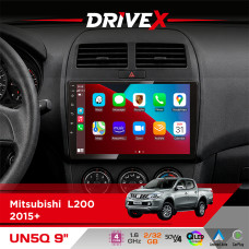 Штатна магнітола для Mitsubishi Pajero Sport 2015-2019 DriveX UN5 QLED 9" Android 4-ядерний 2+32Гб 4x45W бездротовий CarPlay та AndroidAuto