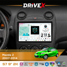 Штатна магнітола для Mazda Demio 2007-2014 DriveX S7 2K QLED 9" Android 8-ядерний 2.7ГГц 6x64Гб SIM-картка 3G/4G AK7808 AB 4x50W DSP AK7739 VELVET бездротовий CarPlay та AndroidAuto