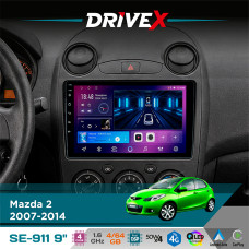 Штатна магнітола для Mazda 2 2007-2014 DriveX SE-911 4+64Гб QLED 9" Android 4-ядерний 4x50W(TDA7851) DSP бездротовий CarPlay та AndroidAuto