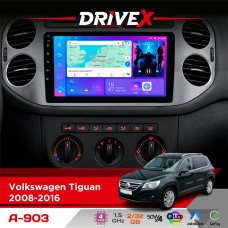 Штатна магнітола для Volkswagen Tiguan 2008-2016 DriveX A-903 QLED 9" Android 4-ядерний 2+32Гб 4x50W(TDA7851) бездротовий CarPlay та AndroidAuto