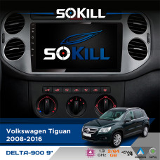 Штатна магнітола для Volkswagen Golf Plus 2005-2014 SoKill DELTA-900 9" Android 4-ядерний 2+64Гб 4x45W бездротовий CarPlay та AndroidAuto