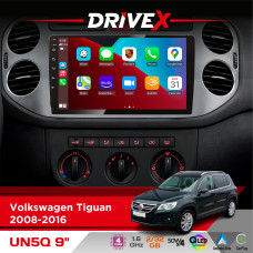Штатна магнітола для Volkswagen Tiguan 2008-2016 DriveX UN5 QLED 9" Android 4-ядерний 2+32Гб 4x45W бездротовий CarPlay та AndroidAuto