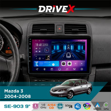 Штатна магнітола для Mazda 3 2004-2008 DriveX SE-903 QLED 9" Android 8-ядерний 4+64Гб SIM-картка 3G/4G DSP 4x50W(TDA7851) бездротовий CarPlay та AndroidAuto