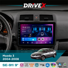 Штатна магнітола для Mazda 3 2004-2008 DriveX SE-911 4+64Гб QLED 9" Android 4-ядерний 4x50W(TDA7851) DSP бездротовий CarPlay та AndroidAuto