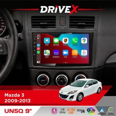 Штатна магнітола для Mazda 3 2009-2013 DriveX UN5 QLED 9" Android 4-ядерний 2+32Гб 4x45W бездротовий CarPlay та AndroidAuto