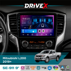Штатна магнітола для Mitsubishi L200 2019+ DriveX SE-911 4+64Гб QLED 9" Android 4-ядерний 4x50W(TDA7851) DSP бездротовий CarPlay та AndroidAuto