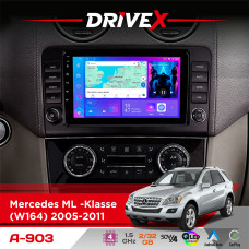 Штатна магнітола для Mercedes GL- Klasse (X164) 2006-2012 DriveX A-903 QLED 9" Android 4-ядерний 2+32Гб 4x50W(TDA7851) бездротовий CarPlay та AndroidAuto