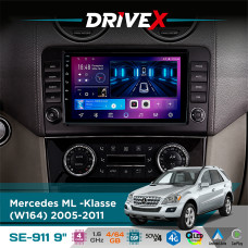 Штатна магнітола для Mercedes ML -Klasse (W164) 2005-2011 DriveX SE-911 4+64Гб QLED 9" Android 4-ядерний 4x50W(TDA7851) DSP бездротовий CarPlay та AndroidAuto