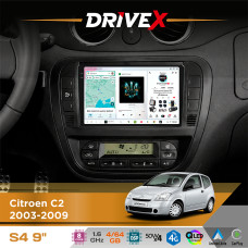 Штатна магнітола для Fiat Scudo 2007-2016 DriveX S4 QLED 9" Android 8-ядерний 1.6ГГц 4x64Гб SIM-картка 3G/4G TDA7851 4x50W DSP AK7604 бездротовий CarPlay та AndroidAuto
