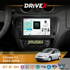 Штатна магнітола для Fiat Scudo 2007-2016 DriveX S7 2K QLED 9" Android 8-ядерний 2.7ГГц 6x64Гб SIM-картка 3G/4G AK7808 AB 4x50W DSP AK7739 VELVET бездротовий CarPlay та AndroidAuto