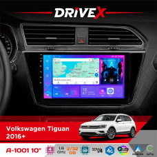 Штатна магнітола для Volkswagen Tiguan 2016+ DriveX A-1001 10" Android 4-ядерний 2+32Гб 4x45W бездротовий CarPlay та AndroidAuto