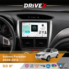 Штатна магнітола для Subaru Impreza 2007-2012 DriveX S3 QLED 9" Android 8-ядерний 1.6ГГц 4x64Гб SIM-картка 3G/4G 7388 4x45W ASP TM2313 бездротовий CarPlay та AndroidAuto