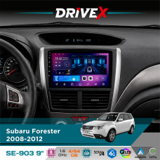 Штатна магнітола для Subaru Forester 2008-2012 DriveX SE-903 QLED 9" Android 8-ядерний 4+64Гб SIM-картка 3G/4G DSP 4x50W(TDA7851) бездротовий CarPlay та AndroidAuto