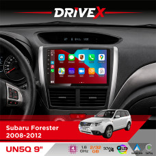 Штатна магнітола для Subaru Forester 2008-2012 DriveX UN5 QLED 9" Android 4-ядерний 2+32Гб 4x45W бездротовий CarPlay та AndroidAuto
