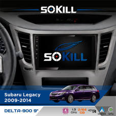 Штатна магнітола для Subaru Legacy 2009-2014 SoKill DELTA-900 9" Android 4-ядерний 2+64Гб 4x45W бездротовий CarPlay та AndroidAuto