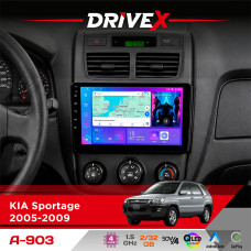 Штатна магнітола для KIA Sportage 2005-2009 DriveX A-903 QLED 9" Android 4-ядерний 2+32Гб 4x50W(TDA7851) бездротовий CarPlay та AndroidAuto