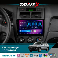 Штатна магнітола для KIA Sportage 2005-2009 DriveX SE-903 QLED 9" Android 8-ядерний 4+64Гб SIM-картка 3G/4G DSP 4x50W(TDA7851) бездротовий CarPlay та AndroidAuto