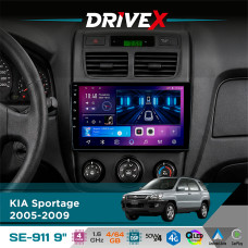 Штатна магнітола для KIA Sportage 2005-2009 DriveX SE-911 4+64Гб QLED 9" Android 4-ядерний 4x50W(TDA7851) DSP бездротовий CarPlay та AndroidAuto