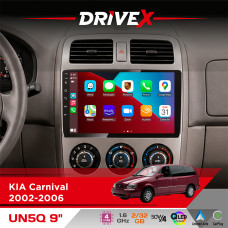 Штатна магнітола для KIA Carnival 2002-2006 DriveX UN5 QLED 9" Android 4-ядерний 2+32Гб 4x45W бездротовий CarPlay та AndroidAuto