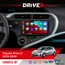 Штатна магнітола для Toyota Prius C 2012-2014 DriveX UN5 QLED 9" Android 4-ядерний 2+32Гб 4x45W бездротовий CarPlay та AndroidAuto