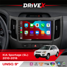 Штатна магнітола для KIA Sportage (SL) 2010-2016 DriveX UN5 QLED 9" Android 4-ядерний 2+32Гб 4x45W бездротовий CarPlay та AndroidAuto