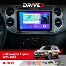 Штатна магнітола для Volkswagen Tiguan 2011-2016 DriveX A-903 QLED 9" Android 4-ядерний 2+32Гб 4x50W(TDA7851) бездротовий CarPlay та AndroidAuto