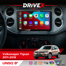 Штатна магнітола для Volkswagen Tiguan 2011-2016 DriveX UN5 QLED 9" Android 4-ядерний 2+32Гб 4x45W бездротовий CarPlay та AndroidAuto