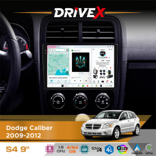 Штатна магнітола для Dodge Caliber 2009-2012 DriveX S4 QLED 9" Android 8-ядерний 1.6ГГц 4x64Гб SIM-картка 3G/4G TDA7851 4x50W DSP AK7604 бездротовий CarPlay та AndroidAuto
