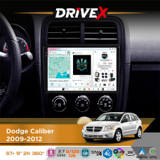 Штатна магнітола для Dodge Caliber 2009-2012 DriveX S7+ 2K QLED 9" Android 8-ядерний 2.7ГГц 8x128Гб SIM-картка 3G/4G AK7808 AB 4x50W 360° DSP AK7739 VELVET бездротовий CarPlay та AndroidAuto