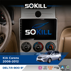 Штатна магнітола для KIA Carens 2006-2012 SoKill DELTA-900 9" Android 4-ядерний 2+64Гб 4x45W бездротовий CarPlay та AndroidAuto