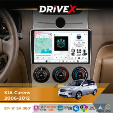 Штатна магнітола для KIA Rondo 2007-2012 DriveX S7+ 2K QLED 9" Android 8-ядерний 2.7ГГц 8x128Гб SIM-картка 3G/4G AK7808 AB 4x50W 360° DSP AK7739 VELVET бездротовий CarPlay та AndroidAuto
