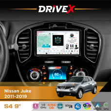 Штатна магнітола для Infiniti ESQ 2014-2019 DriveX S4 QLED 9" Android 8-ядерний 1.6ГГц 4x64Гб SIM-картка 3G/4G TDA7851 4x50W DSP AK7604 бездротовий CarPlay та AndroidAuto