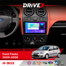Штатна магнітола для Ford Fiesta 2005-2008 DriveX A-903 QLED 9" Android 4-ядерний 2+32Гб 4x50W(TDA7851) бездротовий CarPlay та AndroidAuto