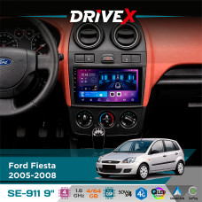 Штатна магнітола для Ford Fiesta 2005-2008 DriveX SE-911 4+64Гб QLED 9" Android 4-ядерний 4x50W(TDA7851) DSP бездротовий CarPlay та AndroidAuto