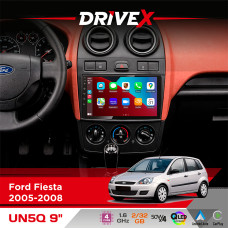 Штатна магнітола для Ford Fiesta 2005-2008 DriveX UN5 QLED 9" Android 4-ядерний 2+32Гб 4x45W бездротовий CarPlay та AndroidAuto
