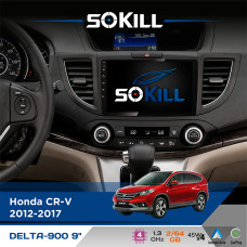 Штатна магнітола для Honda CR-V 2012-2017 SoKill DELTA-900 9" Android 4-ядерний 2+64Гб 4x45W бездротовий CarPlay та AndroidAuto