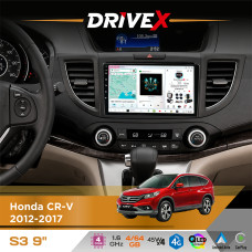 Штатна магнітола для Honda CR-V 2012-2017 DriveX S3 QLED 9" Android 8-ядерний 1.6ГГц 4x64Гб SIM-картка 3G/4G 7388 4x45W ASP TM2313 бездротовий CarPlay та AndroidAuto