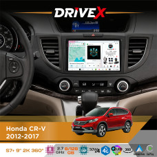 Штатна магнітола для Honda CR-V 2012-2017 DriveX S7+ 2K QLED 9" Android 8-ядерний 2.7ГГц 8x128Гб SIM-картка 3G/4G AK7808 AB 4x50W 360° DSP AK7739 VELVET бездротовий CarPlay та AndroidAuto