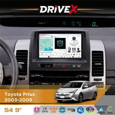 Штатна магнітола для Toyota Prius 2003-2009 DriveX S4 QLED 9" Android 8-ядерний 1.6ГГц 4x64Гб SIM-картка 3G/4G TDA7851 4x50W DSP AK7604 бездротовий CarPlay та AndroidAuto