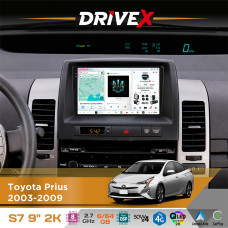 Штатна магнітола для Toyota Prius 2003-2009 DriveX S7 2K QLED 9" Android 8-ядерний 2.7ГГц 6x64Гб SIM-картка 3G/4G AK7808 AB 4x50W DSP AK7739 VELVET бездротовий CarPlay та AndroidAuto