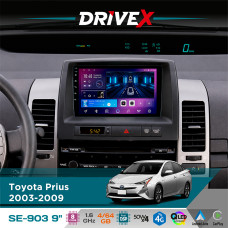 Штатна магнітола для Toyota Prius 2003-2009 DriveX SE-903 QLED 9" Android 8-ядерний 4+64Гб SIM-картка 3G/4G DSP 4x50W(TDA7851) бездротовий CarPlay та AndroidAuto