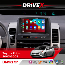 Штатна магнітола для Toyota Prius 2003-2009 DriveX UN5 QLED 9" Android 4-ядерний 2+32Гб 4x45W бездротовий CarPlay та AndroidAuto