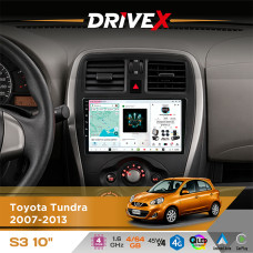 Штатна магнітола для Toyota Sequoia 2007-2022 DriveX S3 QLED 10" Android 8-ядерний 1.6ГГц 4x64Гб SIM-картка 3G/4G 7388 4x45W ASP TM2313 бездротовий CarPlay та AndroidAuto