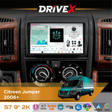 Штатна магнітола для Peugeot Boxer 2006+ DriveX S7 2K QLED 9" Android 8-ядерний 2.7ГГц 6x64Гб SIM-картка 3G/4G AK7808 AB 4x50W DSP AK7739 VELVET бездротовий CarPlay та AndroidAuto