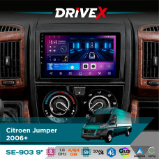 Штатна магнітола для Citroen Jumper 2006+ DriveX SE-903 QLED 9" Android 8-ядерний 4+64Гб SIM-картка 3G/4G DSP 4x50W(TDA7851) бездротовий CarPlay та AndroidAuto
