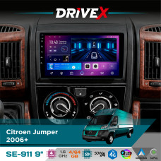 Штатна магнітола для Peugeot Boxer 2006+ DriveX SE-911 4+64Гб QLED 9" Android 4-ядерний 4x50W(TDA7851) DSP бездротовий CarPlay та AndroidAuto